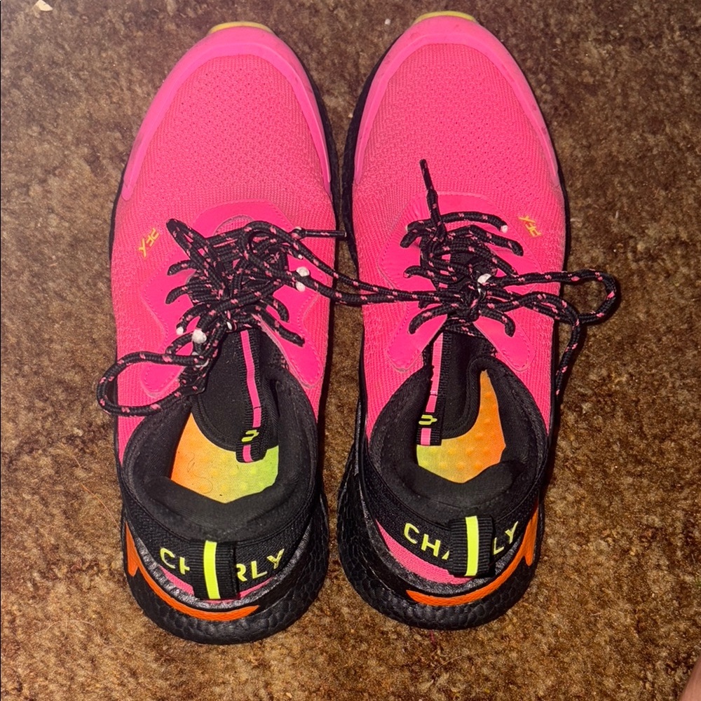 Charly Pink and Black Athletic Shoes